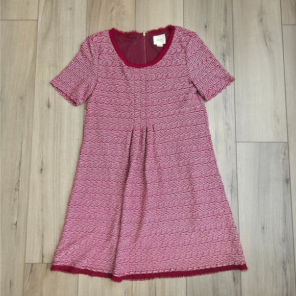Anthropologie Maeve Dora Dress Red Print Short Sleeve Mini Dress Women Sz M - Picture 6 of 9